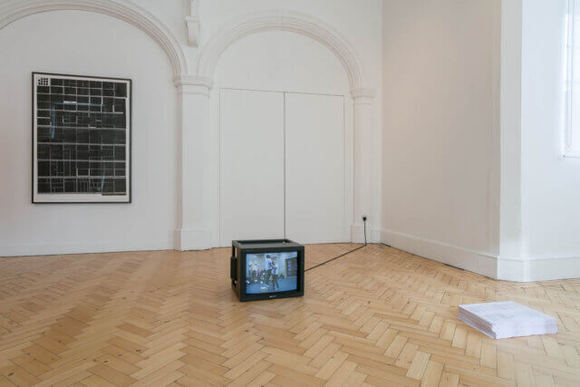 Installation view of Ian White: Any frame is a thrown voice, Camden Arts Centre, 2018. Photo: Mark Blower