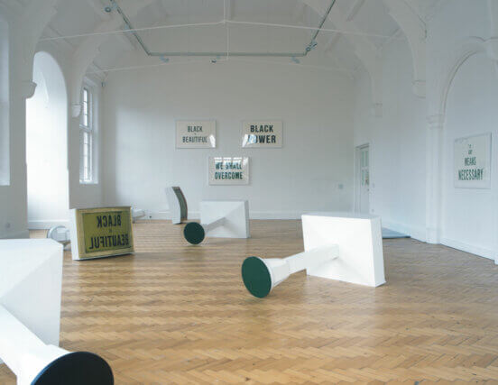 Installation view of Kerry James Marshall's exhibition  'Along the Way' at Camden Art Centre, 2006