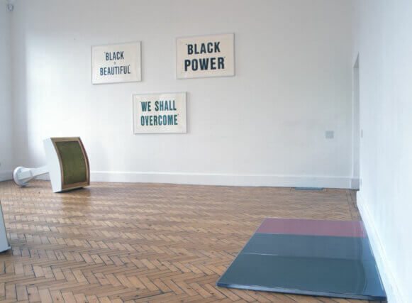 Installation view of Kerry James Marshall's exhibition  'Along the Way' at Camden Art Centre, 2006