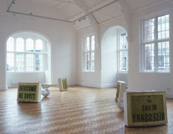 Installation view of Kerry James Marshall's exhibition  'Along the Way' at Camden Art Centre, 2006