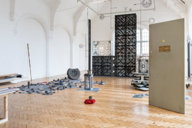 Installation view of Paul Johnson: Teardrop Centre at Camden Art Centre, 2017. Photo: Damian Griffiths 