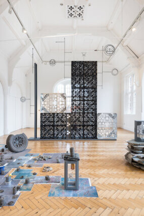 Installation view of Paul Johnson: Teardrop Centre at Camden Art Centre, 2017. Photo: Damian Griffiths 