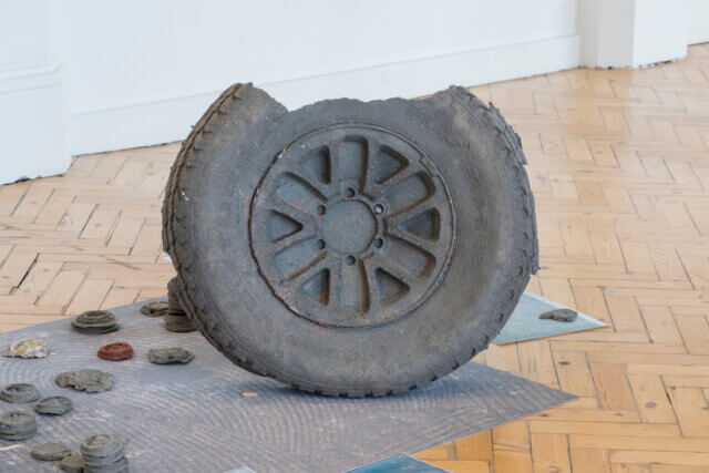 Installation view of Paul Johnson: Teardrop Centre at Camden Art Centre, 2017. Photo: Damian Griffiths