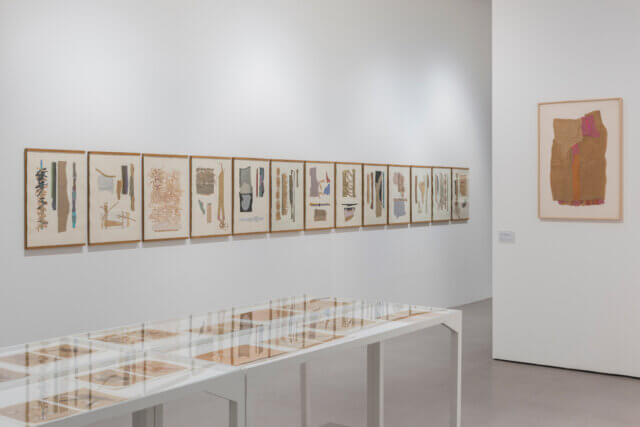 Installation view of Geta Brătescu, 'The Studio: A Tireless,' Ongoing Space at Camden Art Centre, 2017. Photo: Damian Griffiths