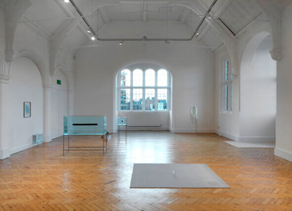 Installation view of Nina Canell: Near Here at Camden Arts Centre, 2014. Photo: Marcus J Leith