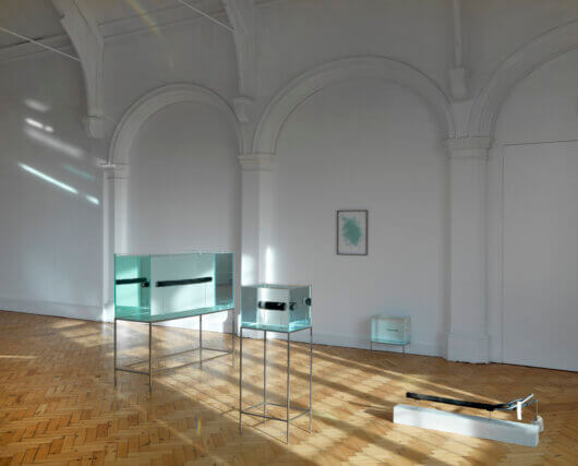 Installation view of Nina Canell: Near Here at Camden Arts Centre, 2014. Photo: Marcus J Leith