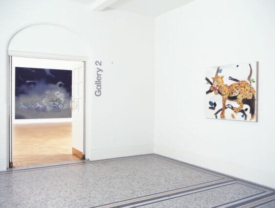 Installation view of the exhibition 'Paintings' by Laura Owens at Camden Art Centre, 2006