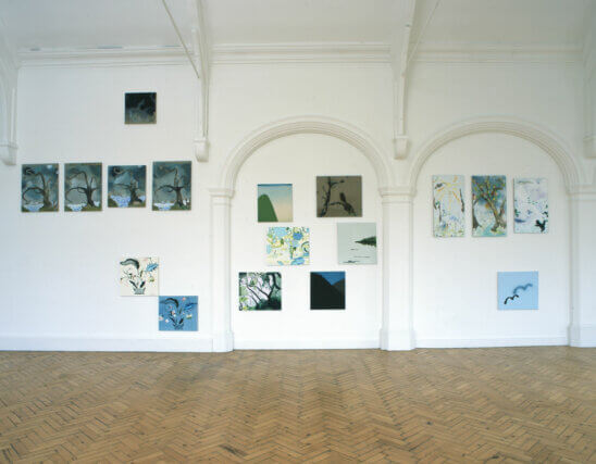 Installation view of the exhibition 'Paintings' by Laura Owens at Camden Art Centre, 2006