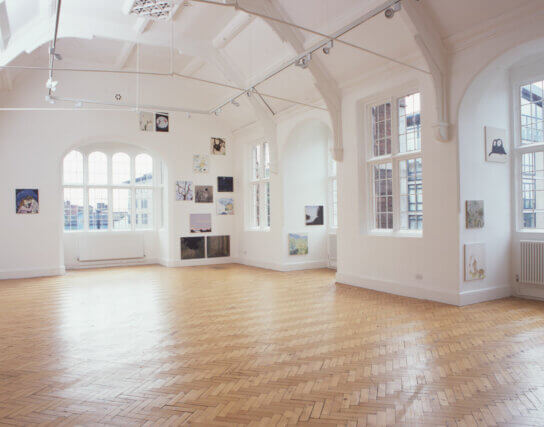 Installation view of the exhibition 'Paintings' by Laura Owens at Camden Art Centre, 2006