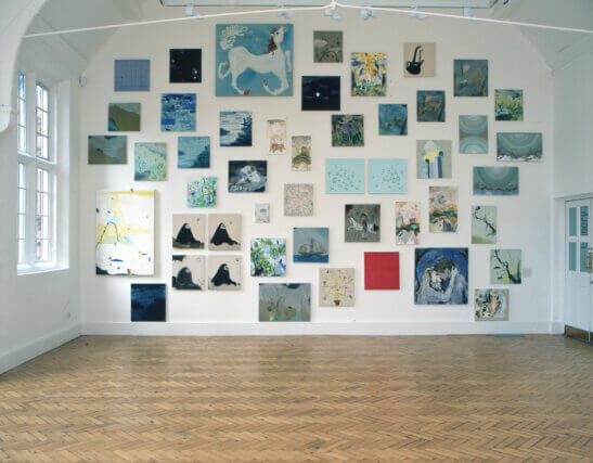 Installation view of the exhibition 'Paintings' by Laura Owens at Camden Art Centre, 2006