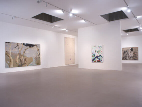 Installation view of the exhibition 'Paintings' by Laura Owens at Camden Art Centre, 2006