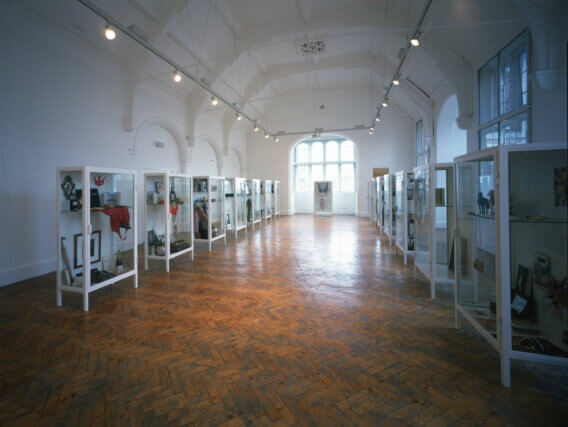 Installation view of Sophie Calle's exhibition 'Double Game' at Camden Art Centre 1999. 