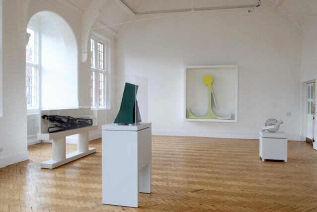 Installation view of about 90 Elements / TOD IM DSCHUNGEL, Thomas Scheibitz at Camden Art Centre, 2008.