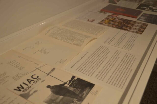 Living Archive Project Vitrine Display on WIAC and female artists, Camden Arts Centre, 2016 