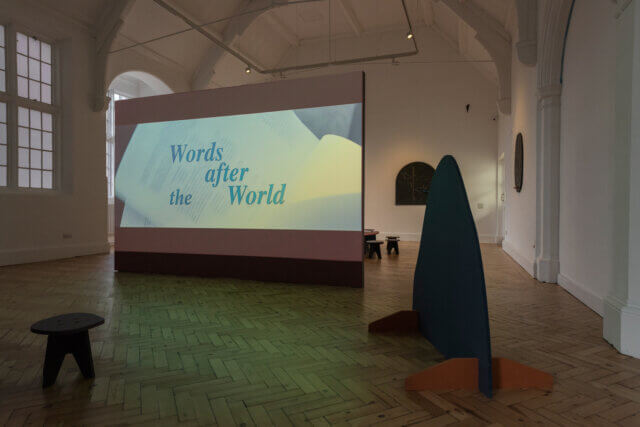 Installation view of Christian Nyampeta, 'Words after the World,' Camden Art Centre, 2017.  Photo: Damian Griffiths