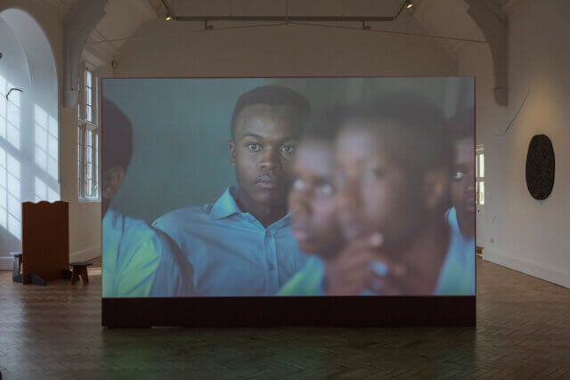 Installation view of Christian Nyampeta, 'Words after the World,' Camden Art Centre, 2017.  Photo: Damian Griffiths