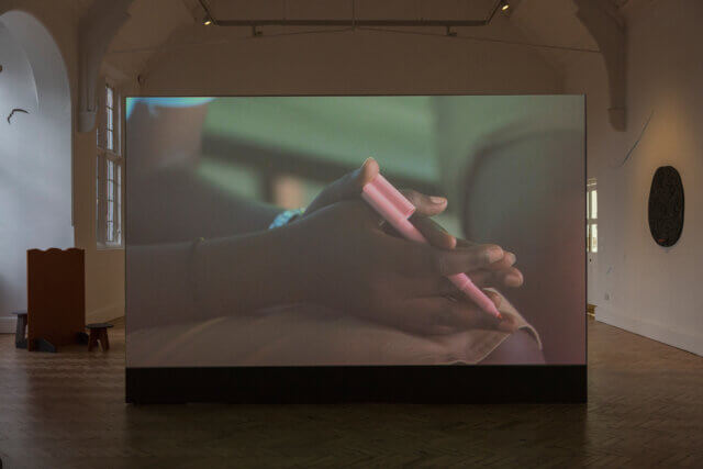 Installation view of Christian Nyampeta, 'Words after the World,' Camden Art Centre, 2017.  Photo: Damian Griffiths