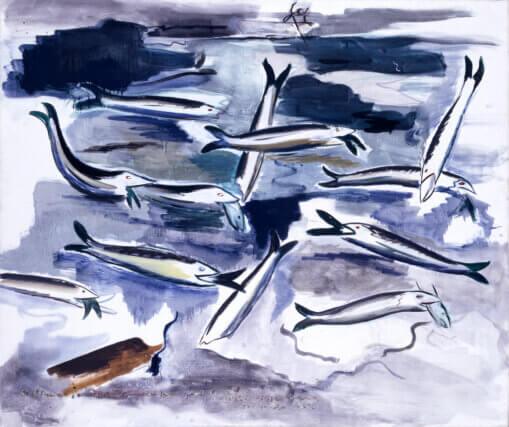 René Daniëls  Hollandse Nieuwe [New Dutch Herring]  1982 oil on canvas 160 x 190 cm © the artist, courtesy Tate