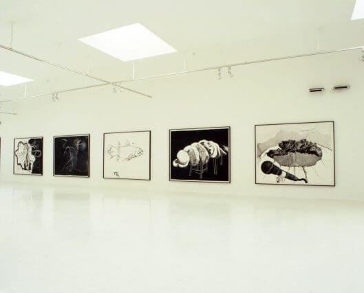 Installation view of Bill Woodrow, 1995, Camden Art Centre.