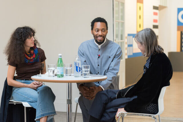 Introductory Talk: Nathalie Du Pasquier & Christian Nyampeta, Camden Art Centre, 2017. Photo: Damian Griffiths