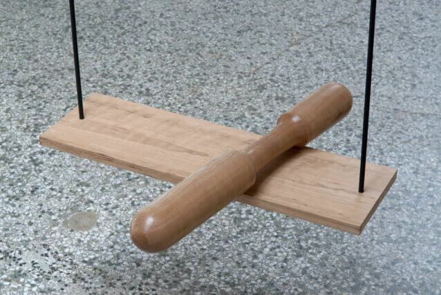 Installation view of Shifting Ground, Claire Barclay at Camden Art Centre, 2008.