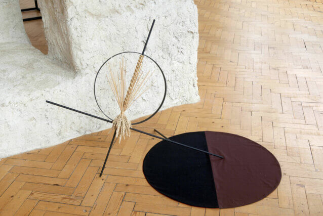 Installation view of Shifting Ground, Claire Barclay at Camden Art Centre, 2008.