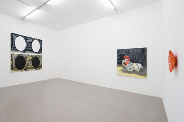 Installation views of Allison Katz, 'Artery' at Camden Art Centre 2022. Photo: Rob Harris