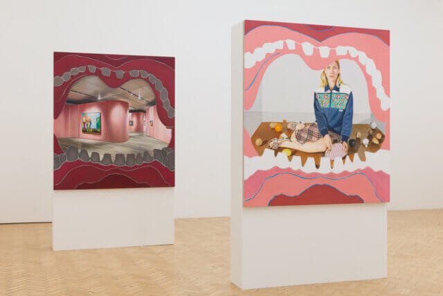 Installation views of Allison Katz, 'Artery' at Camden Art Centre 2022. Photo: Rob Harris