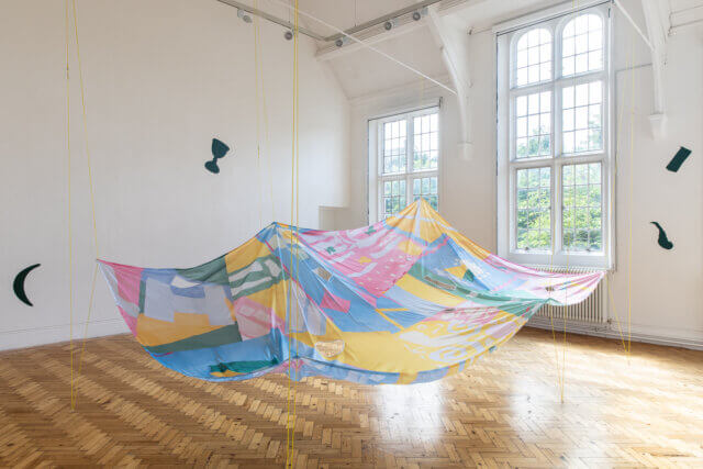 Installation view of ‘I can only dream of living things being made out of letters’, 2021. Photo: Rob Harris.