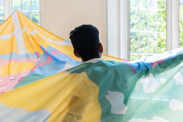 Installation view of ‘I can only dream of living things being made out of letters’, 2021. Photo: Rob Harris.