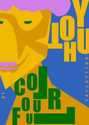 An abstract brightly coloured book cover titled Colourful Youth