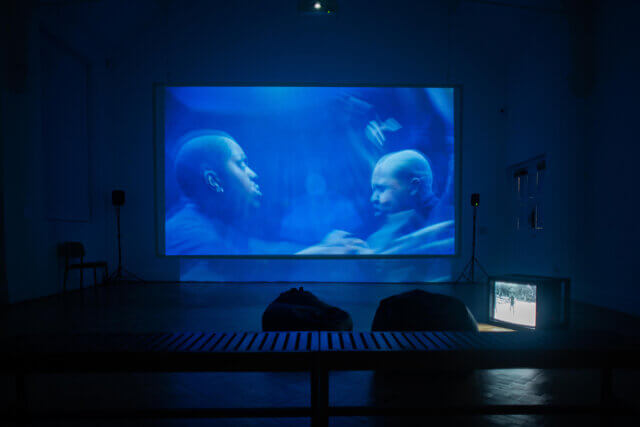 Installation view of Phoebe Collings-James invites Onyeka Igwe, Camden Art Centre, 2021. Photo credit: Nelta Kasparian