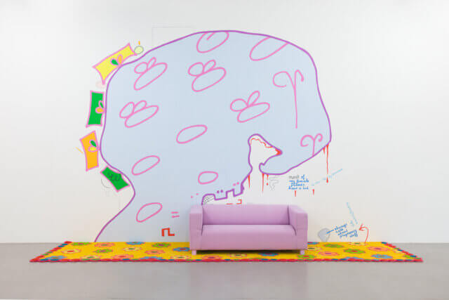 Installation view of Lily van der Stokker, 'Thank you Darling', 2022. Photo: Rob Harris. 