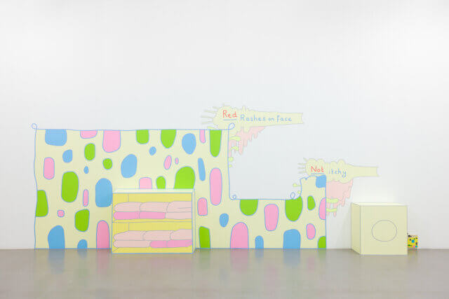 Installation view of Lily van der Stokker, 'Thank you Darling', 2022. Photo: Rob Harris. 