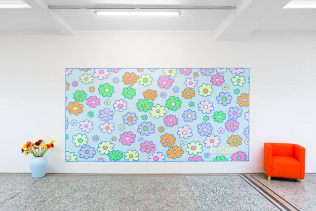 Installation view of Lily van der Stokker, 'Thank you Darling', 2022. Photo: Rob Harris. 