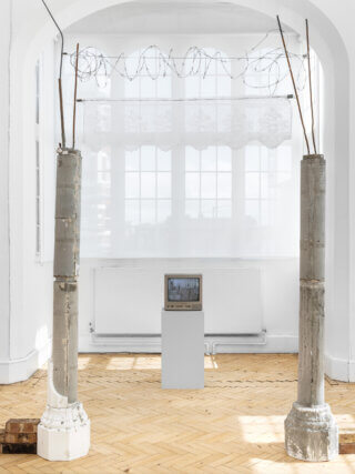 Installation view of Jesse Darling, 'Enclosures' at Camden Art Centre, 2022. Photo: Eva Herzog 