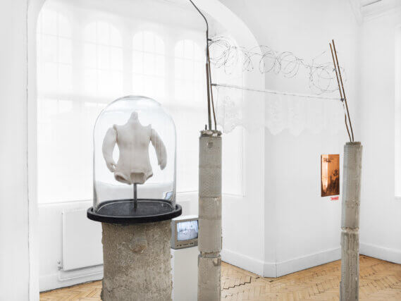 Installation view of Jesse Darling, 'Enclosures' at Camden Art Centre, 2022. Photo: Eva Herzog 