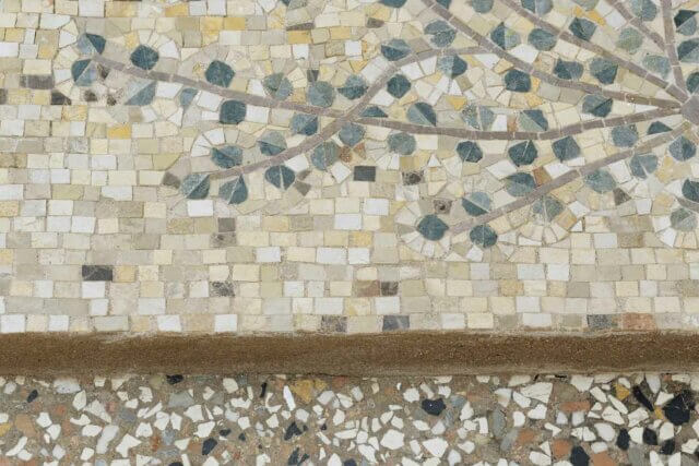 Christodoulos
Panayiotou, Mauvaises Herbes (detail), 2015. Natural stone floor mosaic. Installation view, The Cyprus Pavilion, 56th Venice Biennial. 
Photo: Aurélien Mole / The Cyprus Pavilion