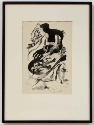 Reuben Mednikoff, A Tale of Mother’s Bones (6 September – 1), 1936.
Ink on paper. Courtesy Private Collection 	