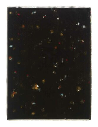 Sadie Benning, Glitter, 2018 / Wood, aqua-resin, resin, enamel paint, acrylic, foil, confetti / 25 × 21 × 2 cm. Courtesy the artist and Susanne Vielmetter Los Angeles Projects. Photo: Chris Austin