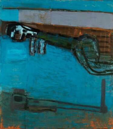 Amy Sillman, TV in Bed, 2017-18. Oil on canvas, 190.5 × 167.5 cm. Photo: John Berens.