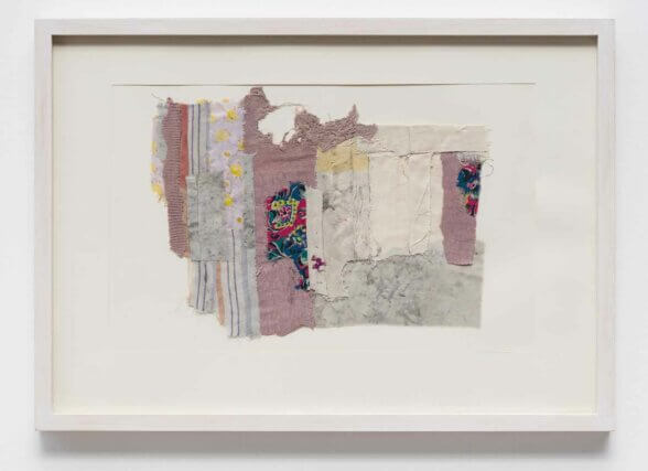 Geta Brătescu, Vestiges (Vestigii), 1978. Textile collage on paper, 35 × 50 cm. Courtesy Collection of Luisa Strina, Sao Paolo.