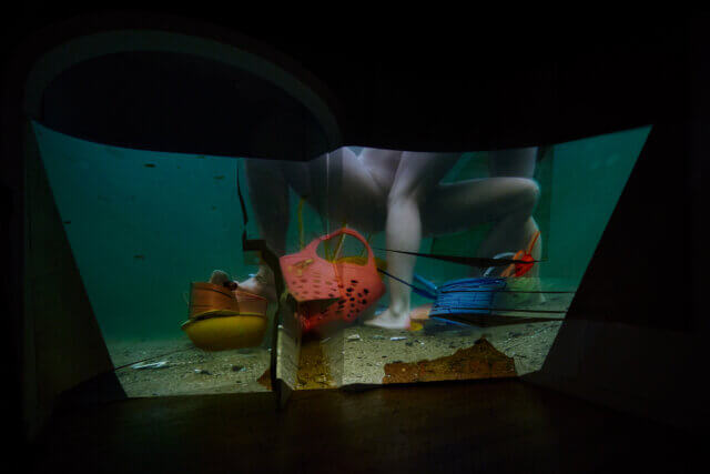 Installation view of Dani and Sheilah ReStack, 'Cuts in the Day' at Camden Art Centre, 2022. Photo: Luke Walker