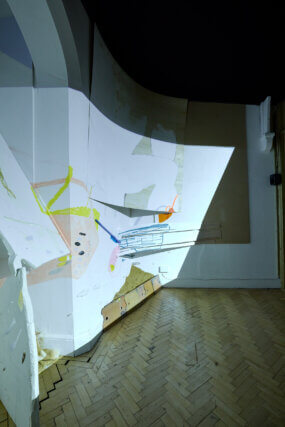 Installation view of Dani and Sheilah ReStack, 'Cuts in the Day' at Camden Art Centre, 2022. Photo: Luke Walker