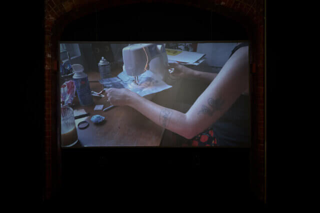 Installation view of Dani and Sheilah ReStack, 'Cuts in the Day' at Camden Art Centre, 2022. Photo: Luke Walker