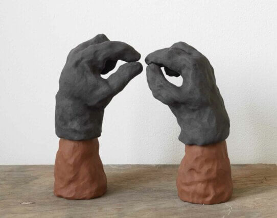 Katie Cuddon,  You must be able to act independently 2011.
Red and black clay. Private collection, courtesy the artist 
and Camden Art Centre, London. © the artist