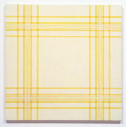 Daan van Golden, Compositie met gele ruit 1964. Gloss paint on canvas on panel, 70 ✕ 70 cm. © the artist, courtesy Galerie Micheline Szwajcer, Antwerp and Green Naftali Gallery, New York 