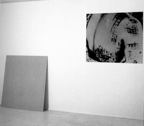 Andrea Fisher Displacement III (Hiroshima) 1993. Black and white photograph, glass, emulsion paint. Courtesy 
Gimpel Fils, London and Andreas Ginkell. © Estate of the artist.