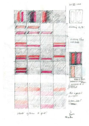Angela Allen, From sketch book for Correspondences 2011, a painting in four parts © the artist