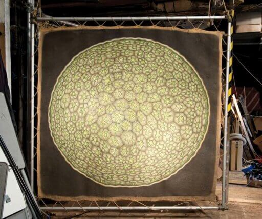 Spherical Connections 1984. Oil on sackcloth © Stuart Robinson. University of Sussex